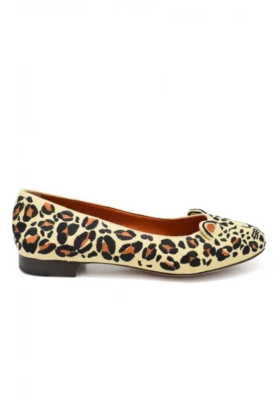 Charlotte Olympia Women Luxury Shoes   Fendi Borchie Bordeaux And Blue Ballet Flats In Cream