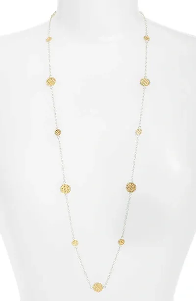 Anna Beck Long Multi Disc Station Necklace In Two Tone