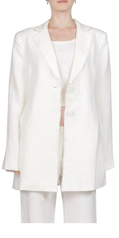 St Agni Raw Edge Blazer Ivory