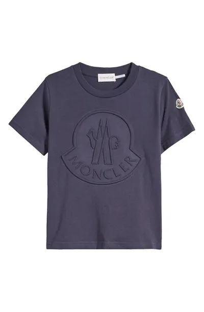 Moncler T-shirt À Logo Embossé In Blue Navy