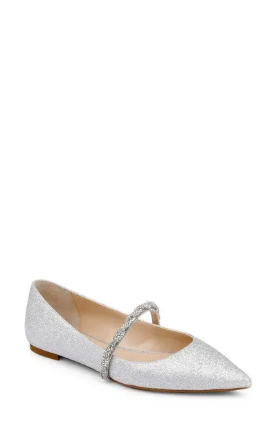 Jewel Badgley Mischka Vana Pointed Toe Flat In Silver