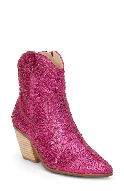 Matisse Harlow Bootie In Hot Pink Rhinestone