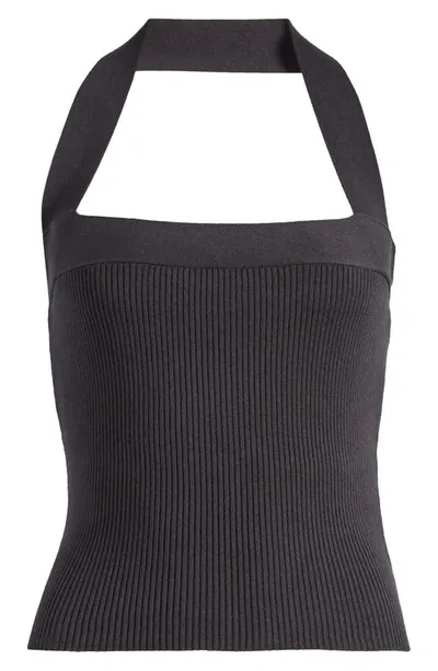 Reformation Galina Cotton Sweater Tank In Black