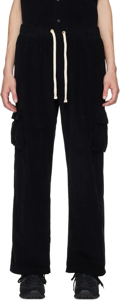 Les Tien Black Drawstring Cargo Pants