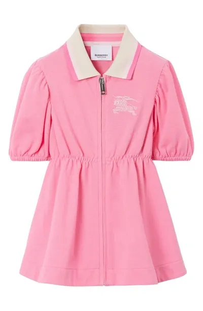 Burberry Kids' Alesea Ekd Embroidered Cotton Piqué Dress In Pink