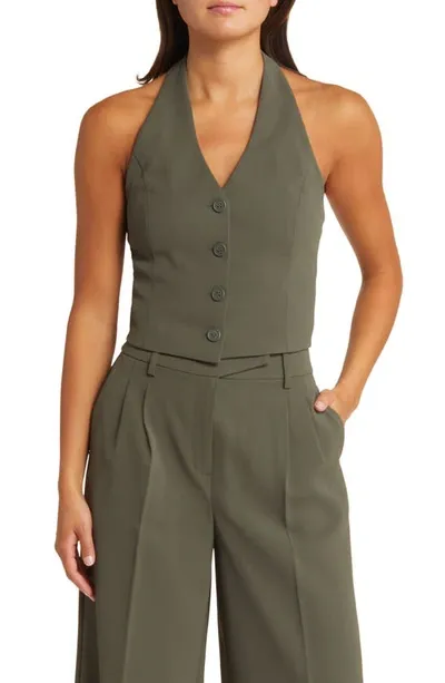 Open Edit Halter Vest In Green City