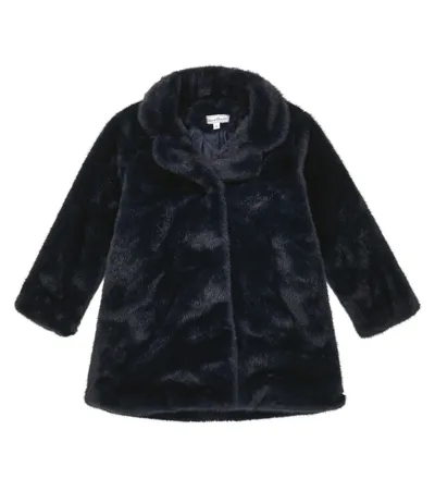 Tartine Et Chocolat Kids' Faux Fur Coat In Blue