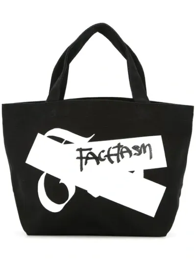 Facetasm Logo Small Shopper Tote Bag In Black