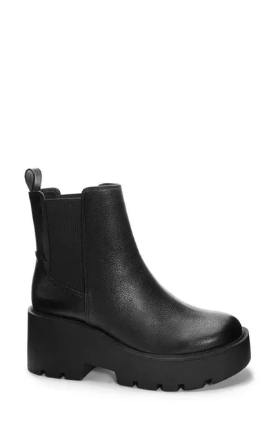 Dirty Laundry Rabbit Smooth Platform Chelsea Boot In Black