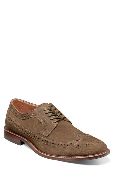 Stacy Adams Marligan Wingtip Derby In Mocha Suede