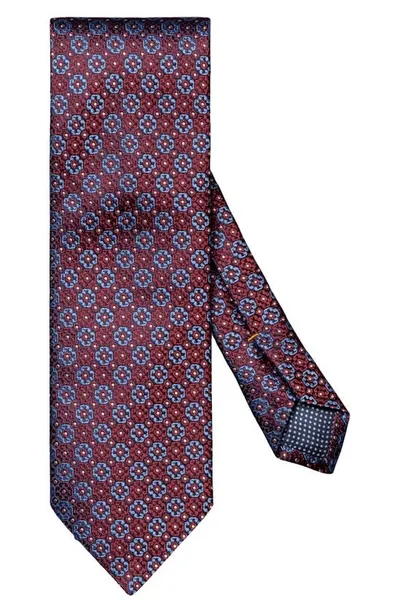 Eton Floral Silk Tie In Medium Red