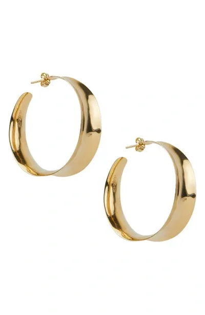 Argento Vivo Sterling Silver Lux Hoop Earrings In Gold