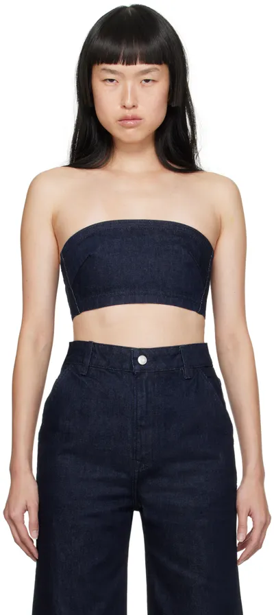 Grlfrnd Lilah Denim Tube Top In Beverly Hills