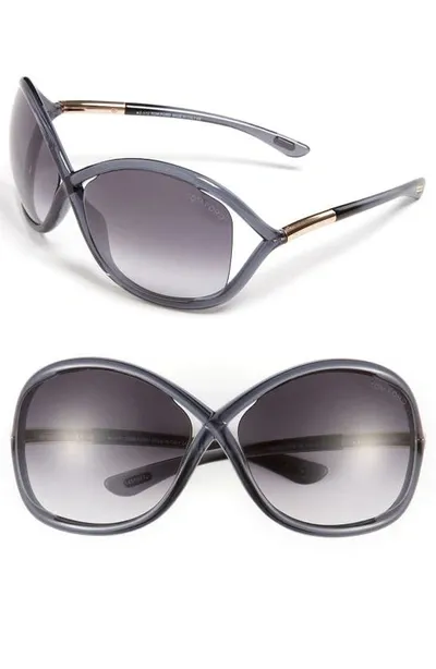 Tom Ford 'whitney' 64mm Open Side Sunglasses In Dark Grey