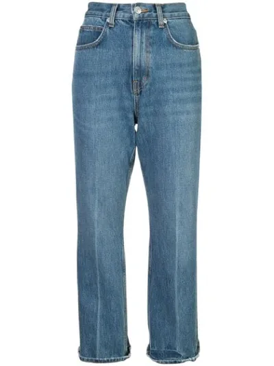 Proenza Schouler Cropped Flare Straight-leg Jeans In Blue