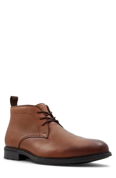 Aldo Charleroi Plain Toe Derby Boot In Cognac