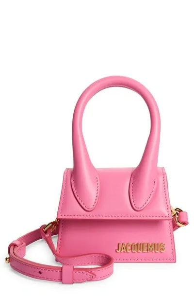 Jacquemus Le Chiquito Leather Mini Top Handle Bag In Pink