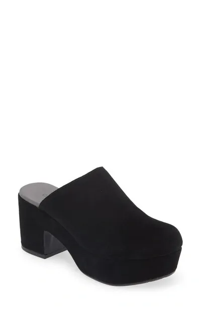 Chocolat Blu Ginette Platform Clog In Black Suede