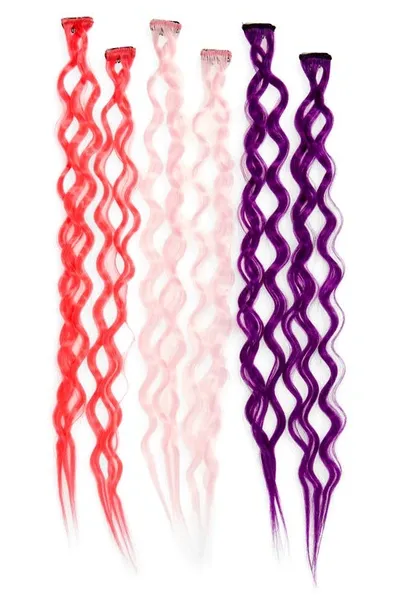 Capelli New York Kids' Assorted 6-pack Wavy Hair Clips In Pink Combo