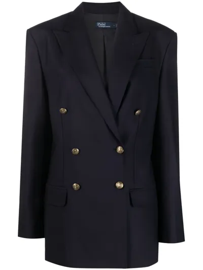 Polo Ralph Lauren Double Breasted Corduroy Blazer In Blue