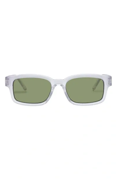 Le Specs Recarmito Rectangular Sunglasses In Crystal Clear