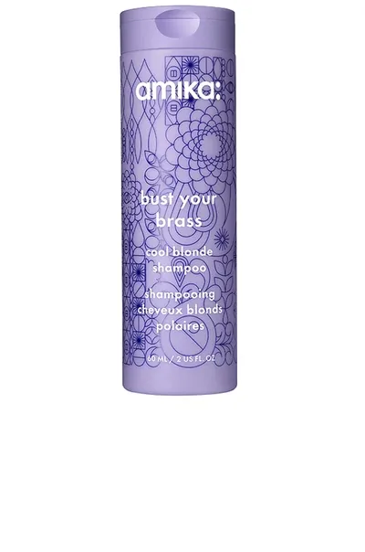 Amika Mini Bust Your Brass Blonde Purple Shampoo 2 oz/ 60 ml In N,a