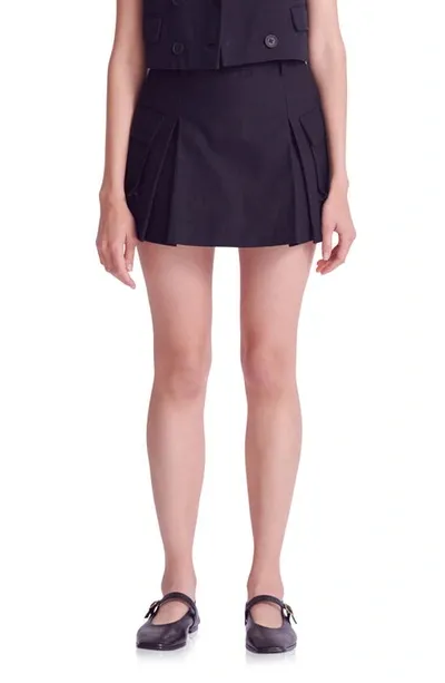 English Factory Women's Flap Pocket Mini Cargo Skort In Black