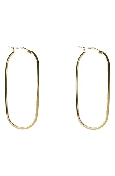 Argento Vivo Sterling Silver U-shape Knife Edge Hoop Earrings In Gold