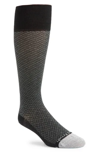 Edward Armah Neat Cotton Blend Dress Socks In Black