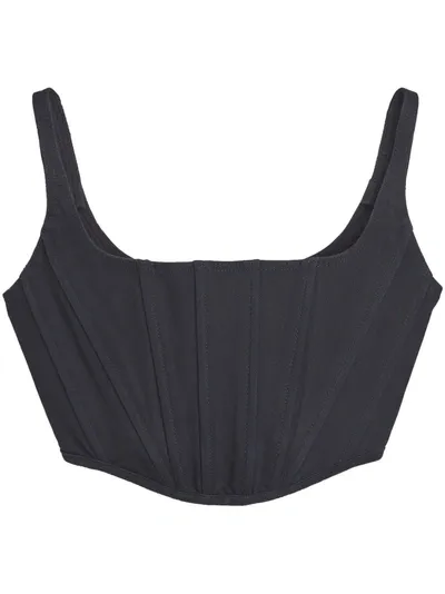 Marc Jacobs Leather Corset-style Cropped Top In Black