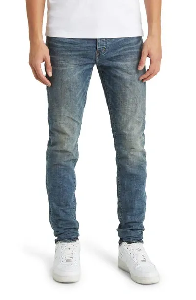 Purple Brand Mechanic Slim Low Rise Straight Leg Jeans In Blue