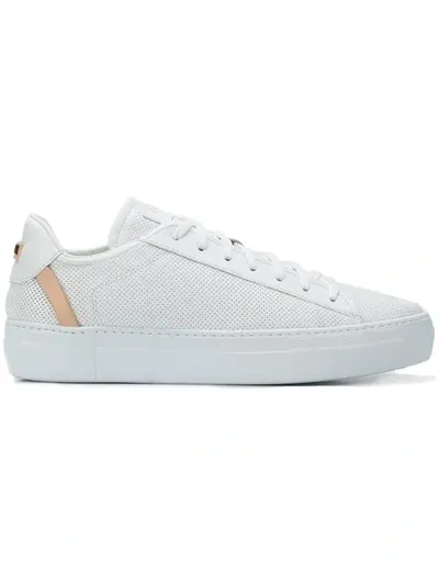 Fabi Perforated Low-top Sneakers In Bianco+naturale