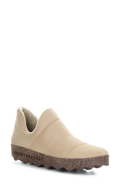 Asportuguesas By Fly London Crus Quilted Slip-on Sneaker In Taupe Nylon