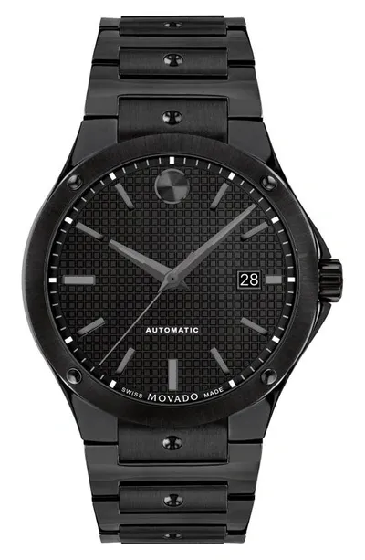 Movado Men's S.e. Automatic Swiss Auto Black Pvd Watch 41mm