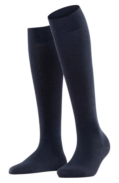 Falke Soft Merino Knee High Socks In Dark Navy