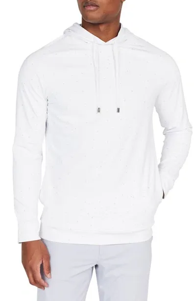 Redvanly Chivas Flecked Stretch Hoodie In Bright White