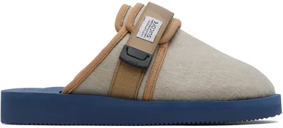 Suicoke Zavo Logo-patch Slides In Brown