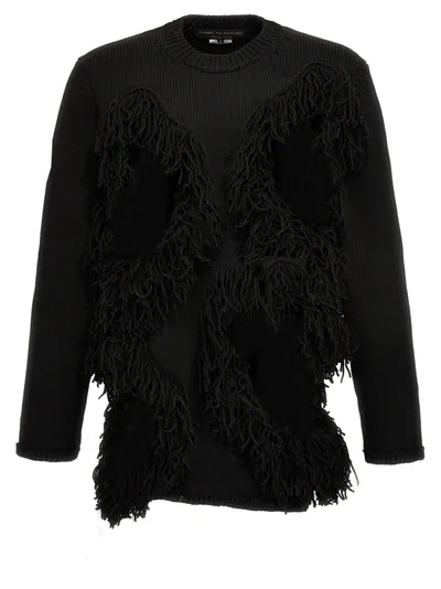 Comme Des Garçons Homme Deux Cut-out And Fringed Sweater Sweater, Cardigans