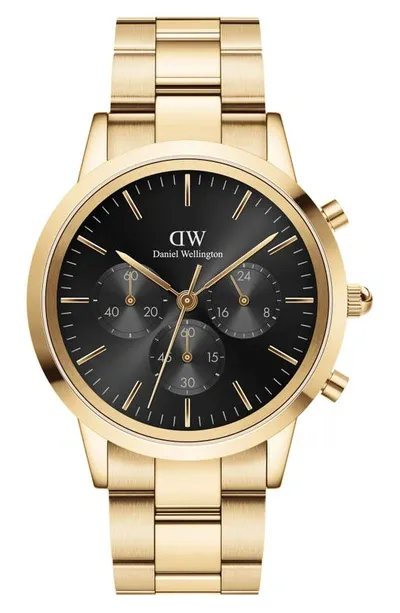 Daniel Wellington Men's Iconic Chronograph Gold-tone Stainless Steel Watch 42mm