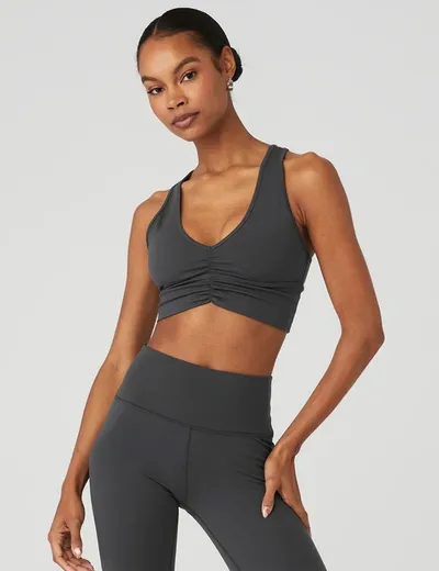 Alo Yoga Wild Thing Bra In Anthracite