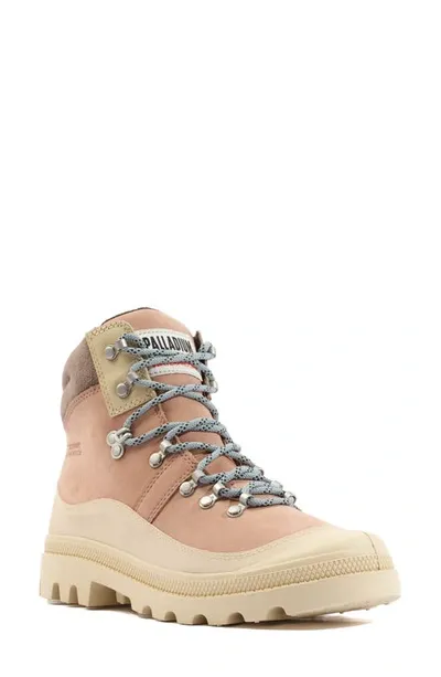 Palladium Pallabrousse Waterproof Lace-up Boot In Light Beige