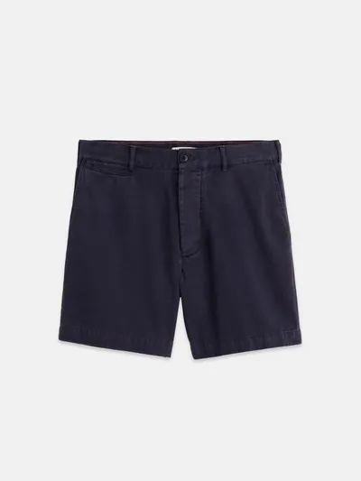 Alex Mill Flat Front Short In Vintage Washed Chino In Dark Navy