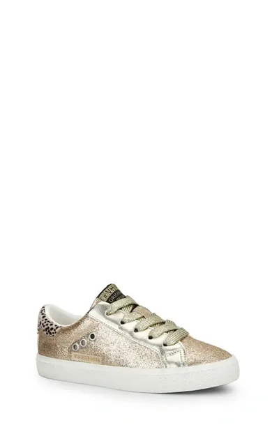 Vintage Havana Kids' Isabel Metallic Leather & Genuine Calf Hair Sneaker In Rose Gold Glitter Multi