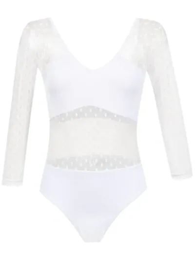 Brigitte Long Sleeved Tulle Body In White