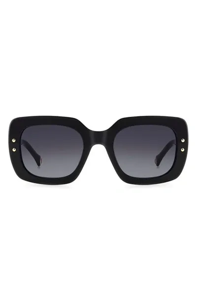 Carolina Herrera 52mm Rectangular Sunglasses In Black White Grey