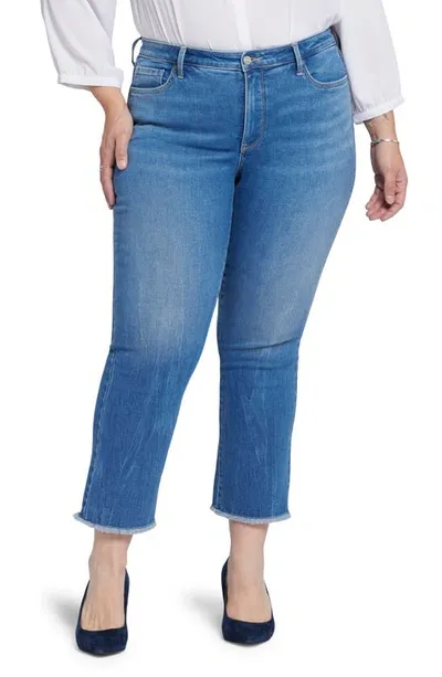 Nydj Barbara Fray Hem Ankle Bootcut Jeans In Blue