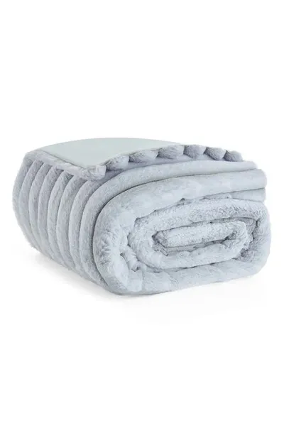 Ugg Channel Quilt Faux Fur Throw Blanket In Stone