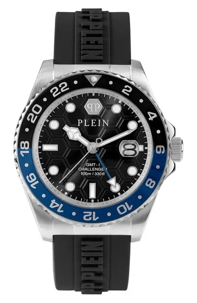 Philipp Plein Gmt-i Challenger Silicone Watch In Silver