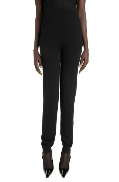 Saint Laurent High Waist Cashmere Joggers In Gris Chine