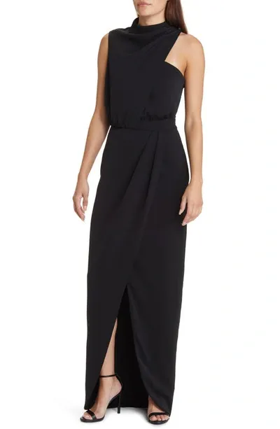 Black Halo Floella Sleeveless Cowl Neck Gown In Black